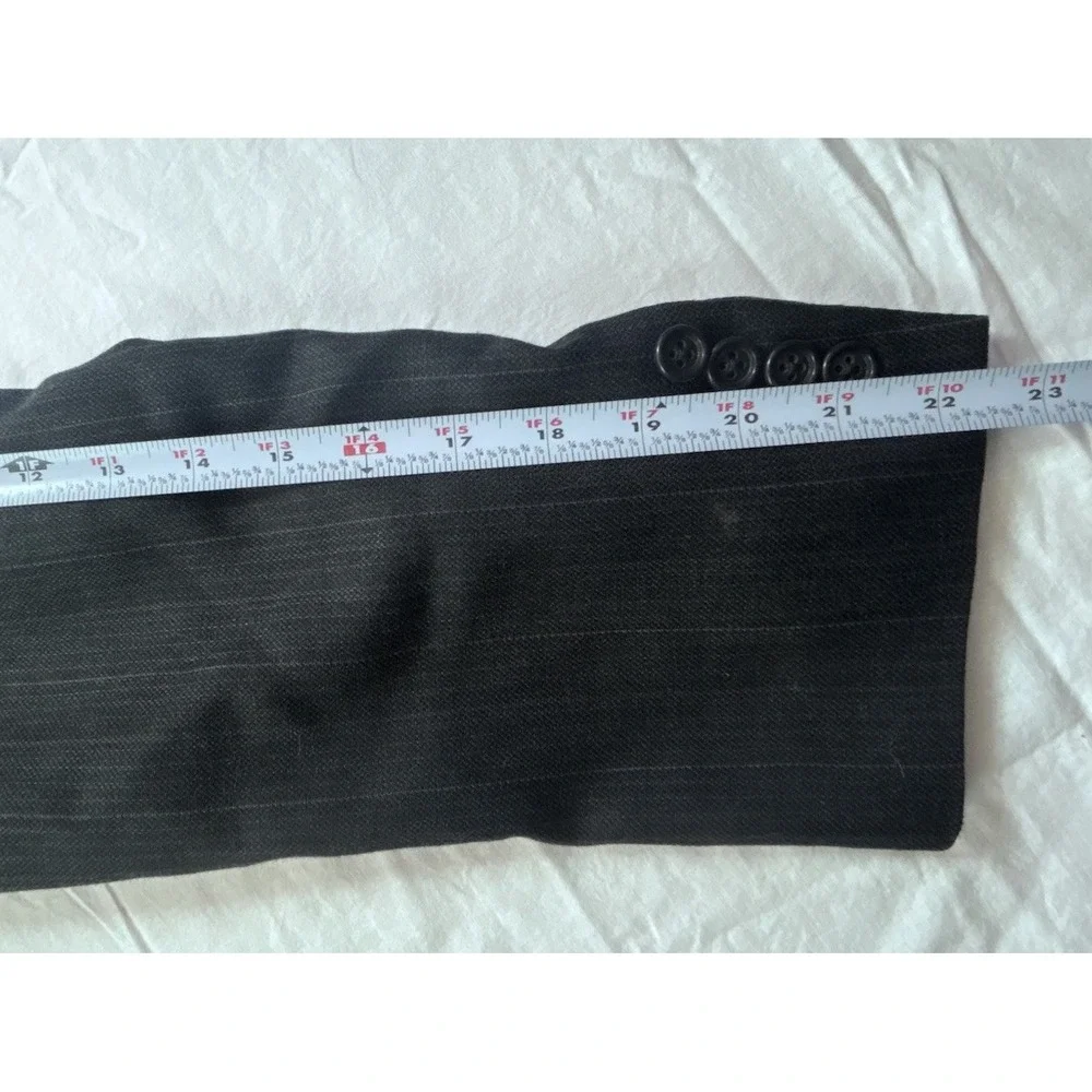 bill blass mens suit 2 Piece Wool Black USA Made 44, 32x29 Stripe